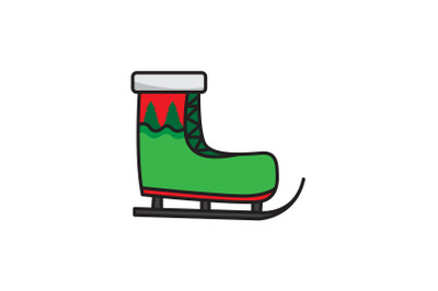 Tree Pattern Ski Shoes Christmas Icon