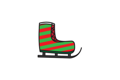 Stripes Ski Shoes Christmas Icon