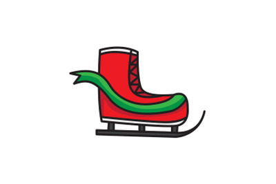 Red Ski Shoes Christmas Icon