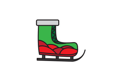 Wave Pattern Ski Shoes Christmas Icon