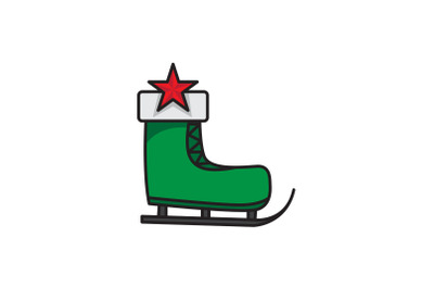 Star And Ski Shoes Christmas Icon