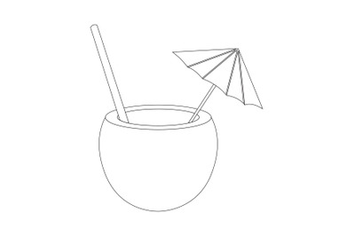 Coconut Beach Outline Icon