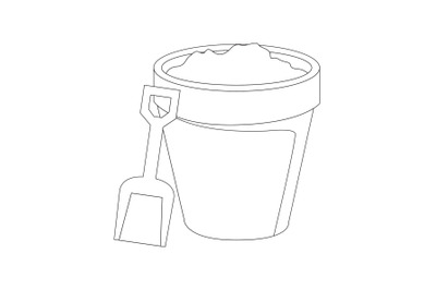 Sand Bucket Beach Outline Icon