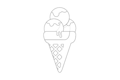 Ice Cream Beach Outline Icon