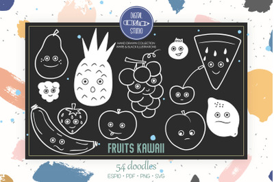 White Fruit Kawaii | Hand Drawn Food Characters