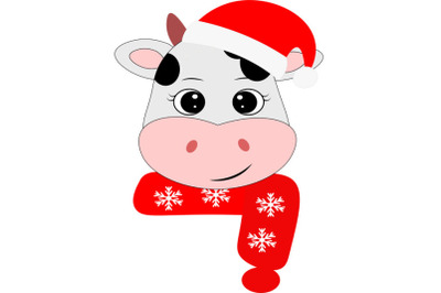 Christmas Cow face svg , Cute cow svg, Cow clip art, Cow svg design, F