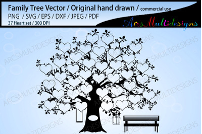 Family tree 37 heart template