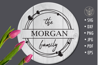 Family Monogram SVG&2C; Valentine&amp;&23;039;s day monogram frame