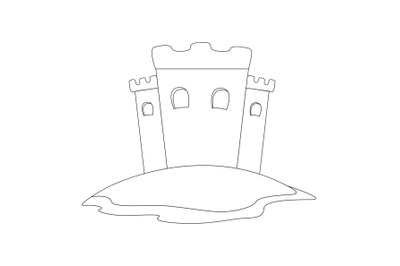 Sand Castle Beach Outline Icon