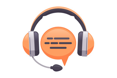 Headphones support service. Online customer support, consultant or hot