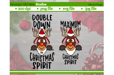 funny red nose reindeer cut file | Christmas spirit clip art