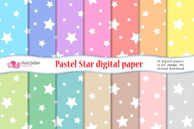 Pastel Stars digital paper