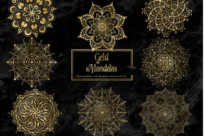 Gold Mandalas Clipart