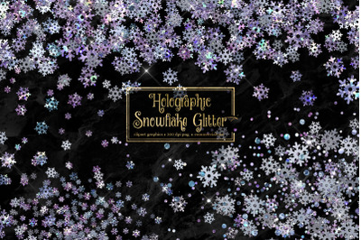 Holographic Snowflake Glitter Overlays