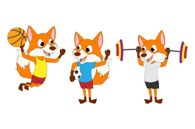 fox sport activity, simple vector illustration