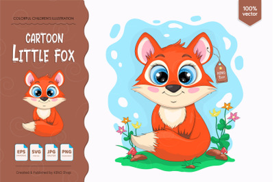 Little cartoon fox, SVG, PNG.