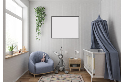 Interior scene artwork background frame mockup