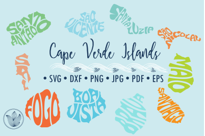 Bundle Cape Verde Islands svg cut files, lettering designs