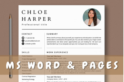 Clean Simple Resume Template with Photo