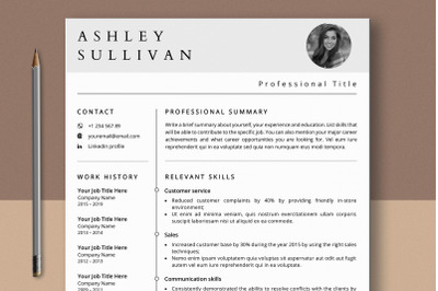 Skills-Based Resume Template with Photo Word &amp; Pages