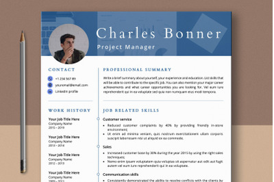 Skills-based Resume Template with Photo Word &amp; Pages