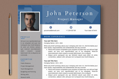 Creative Professional Resume Template with Photo for Word