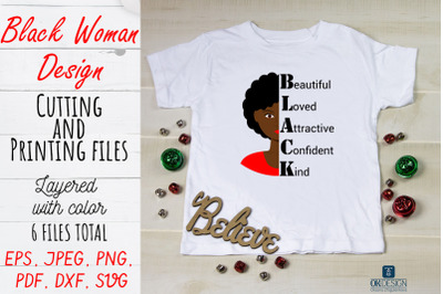 Black woman svg. Afro woman quotes svg file.