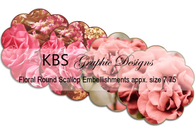 Floral Scallop Digital Embellishments