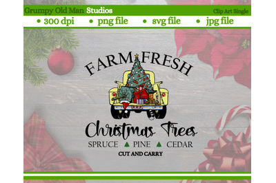 farm fresh Christmas tree clip art | retro chevy cut file | Christmas