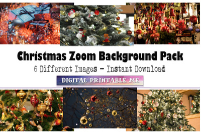 Holiday Zoom Background, 6 Digital Download, magical, xmas lights, Vir