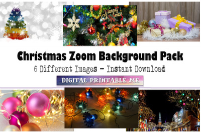 Holiday Zoom Background, Xmas, Christmas tree 6 Digital Downloads, xma