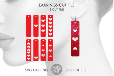 Bar earrings ,SVG cutting files, Valentines earrings SVG