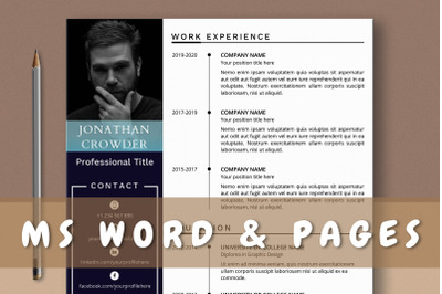 Creative Professional Resume Template with Photo