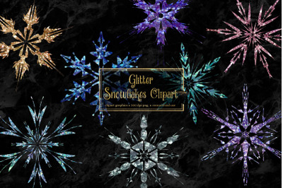 Glitter Snowflakes Clipart