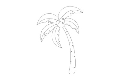 Coconut Tree Beach Outline Icon