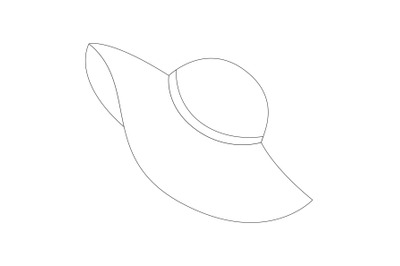 Hat Beach Outline Icon