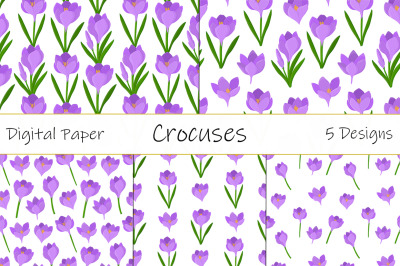 Crocuses pattern. Flowers pattern. Crocuses SVG. Flowers SVG