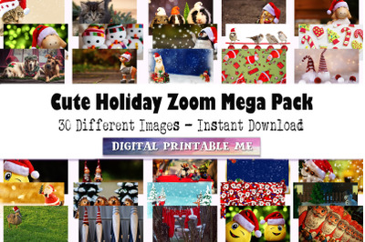 Christmas Zoom Background, Mega Pack 30 Cute Xmas, funny holiday goose