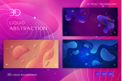 3D liquid abstraction backgrounds