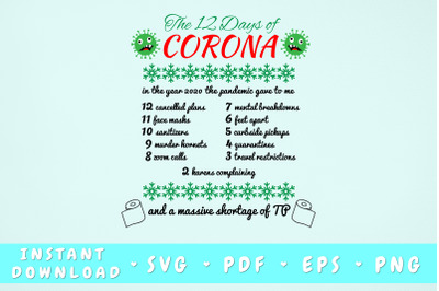 12 Days of Corona Svg, Png