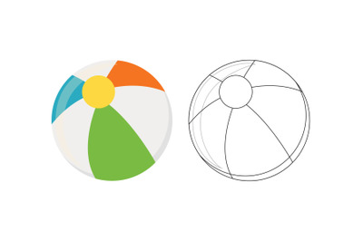 Beach Ball Fill Outline Icon