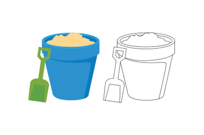 Beach Sand Bucket Fill Outline Icon