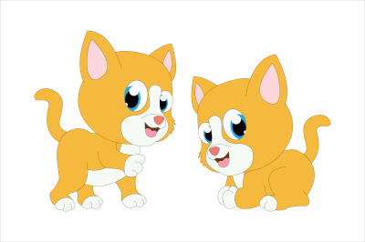 cute cat animal cartoon, simple vector illustration