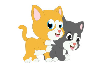 cute cat animal cartoon, simple vector illustration