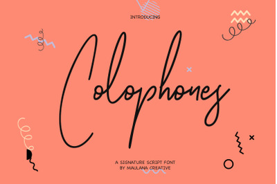 Colophones Signature Script Calligraphy Font