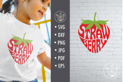 Strawberry svg cut file, Lettering design