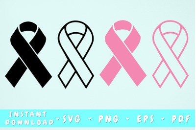 Breast Cancer Ribbon SVG - 4 Designs