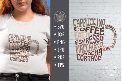 Coffee Mug svg cut file&2C; lettering design