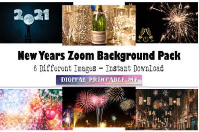 New Years Eve Zoom Background, 6 Digital Download, Fireworks, Virtual,