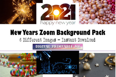 New Years Eve Zoom Background, 6 Digital Download, Fireworks, Virtual,